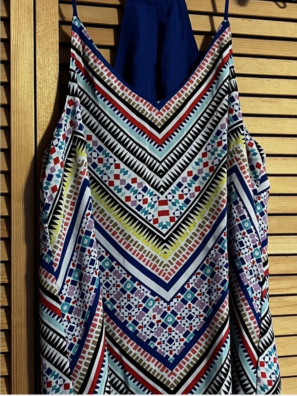 Geometric Chevron Print Spaghetti Strap Dress - Multicolor by Maurices